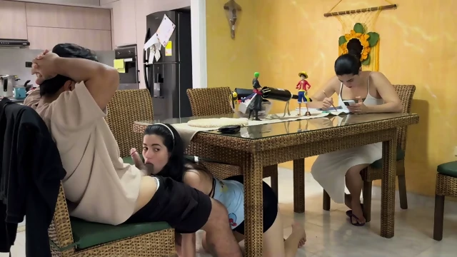 Stepdaughter Gets Fucked In Secret Under The Table