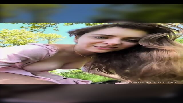 Cutie masturbating in forest