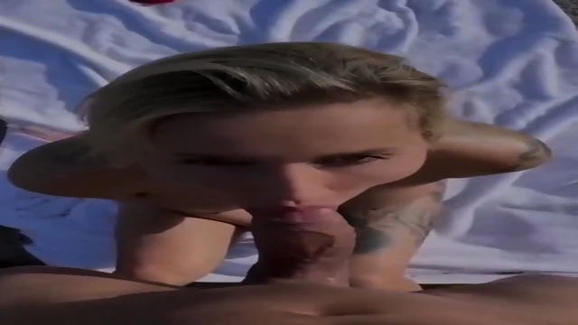 German Bitch With Big Tits Fucks On A Public Beach