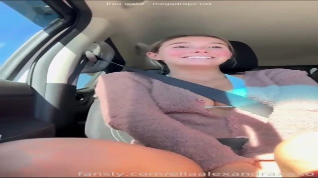 Ella Alexandra Tries Her Vibrator In The Car