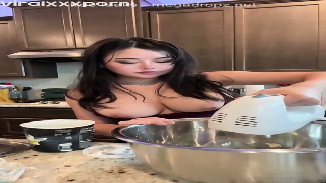 Halococo Cute Asian Gets naked and Fingers her Pussy in Kitchen Onlyfans Video