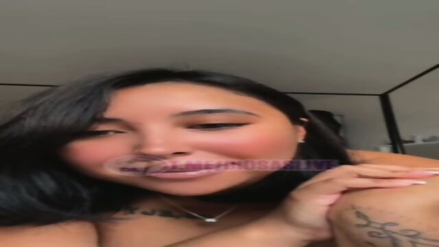 Brunette flashing massive tits