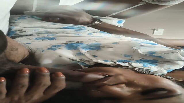 A skinny crossdressers tight blowjob close to camera