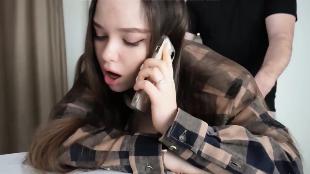 Cute Petite Stepsister Fucked While On The Phone