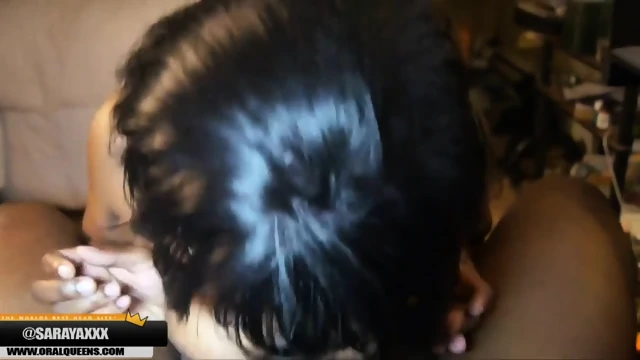 Ebony Brunette With Dick In Mouth