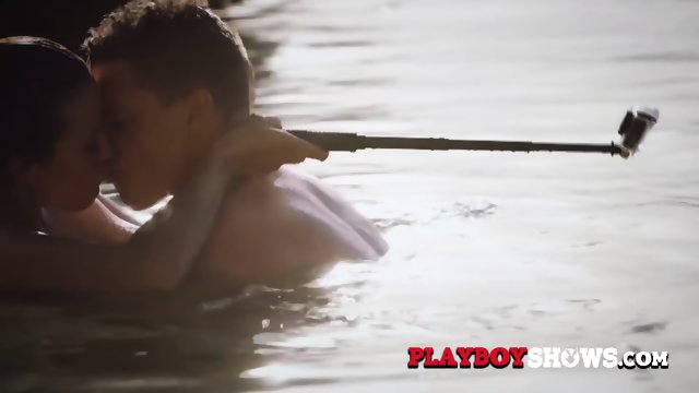 Couple engages in hot passionate love making in the lake
