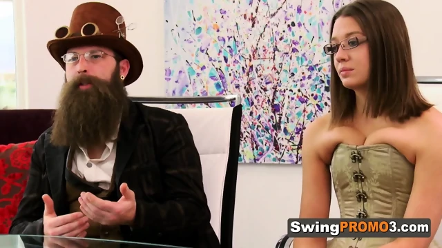 Peculiar couple shares intimate moments before the swing party