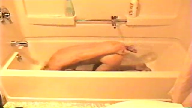 Abbey Blonde with huge black dildo