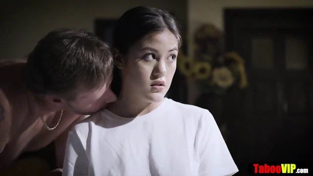 Shy teen stepdaughter lured into taboo fuck by stepdad