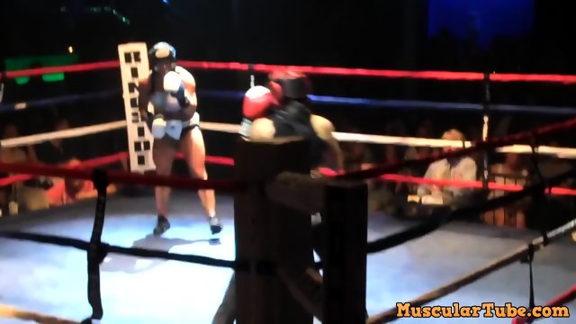 FBB Britt destroys female boxer