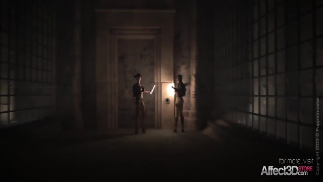 Lesbian futanari threesome adventure animation in Egypt