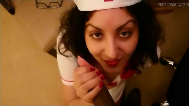 Big tits Nurse giving blowjob to doctor