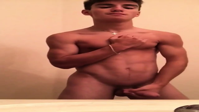 Hot Boy Jerks Before Shower and Cums