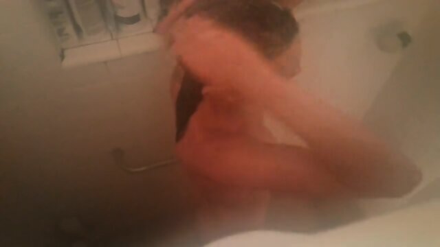 Candid Shower - Spying over the curtain - Lydia in the Shower