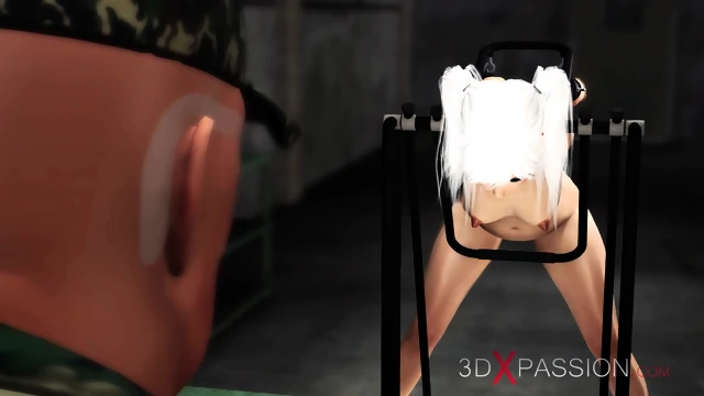 First time hard fuck for horny japanese college girl slave in the military base camp