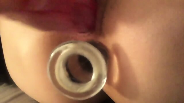 Submissive Anal Slut Glass Butt Plug DP