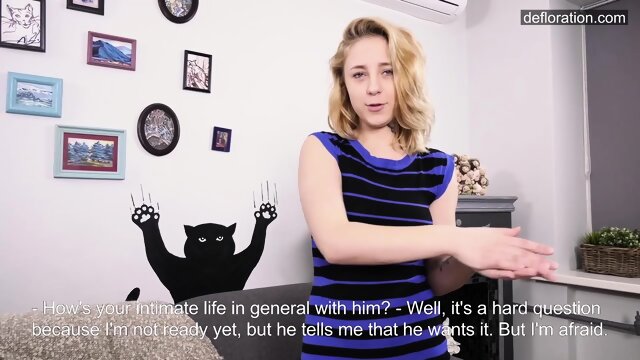 Blonde dressed teen Klava GÃ¶rbefog virgin masturbating