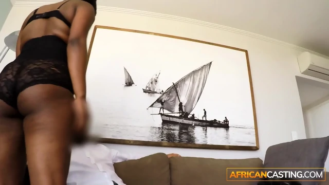 Big Black Booty Bouncing On White Casting Agent s Cock