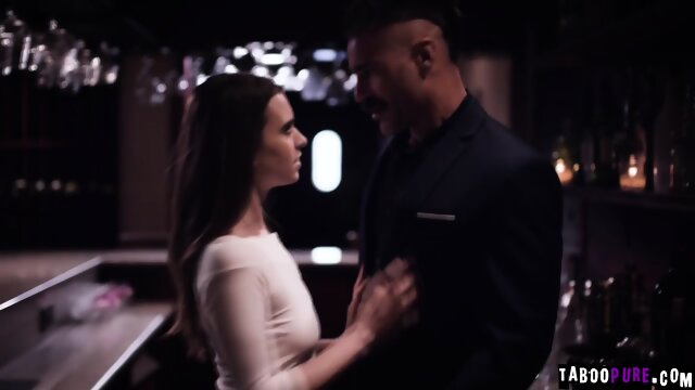 Jill Cassidy enjoys sucking Charles big cock under the counter