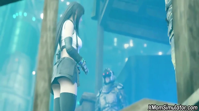 Tifa Lockhart teasing with soldiers