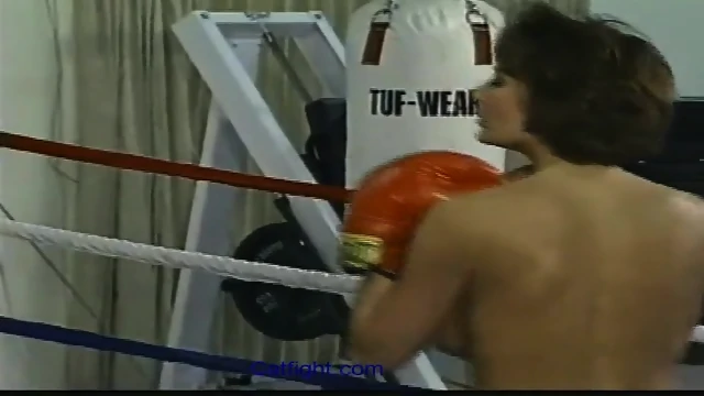 | nude male vs female mixed naked boxing as with face punches, body punches and blow job ending