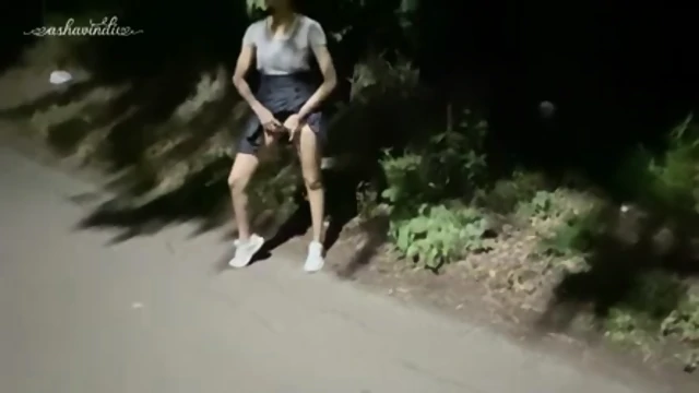 Cute girl risky public squirting