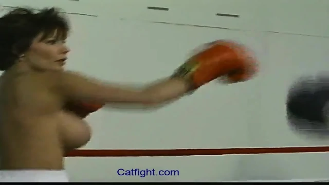 | nude male vs female mixed naked boxing as with face punches, body punches and blow job ending