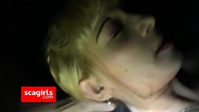 Trucker fucking Russian blonde whore and cum in mouth