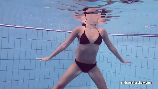 Very hairy babe Lucy Gurchenko swimming nude