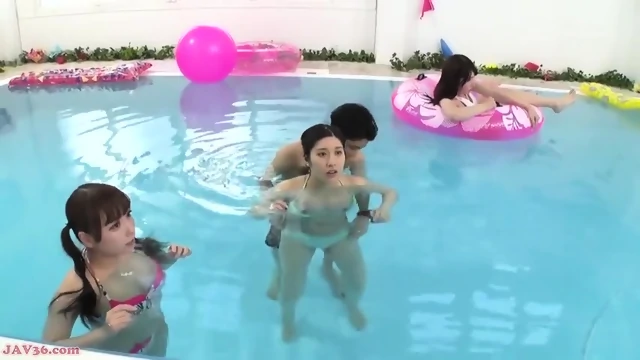 the summer at the swimming pool