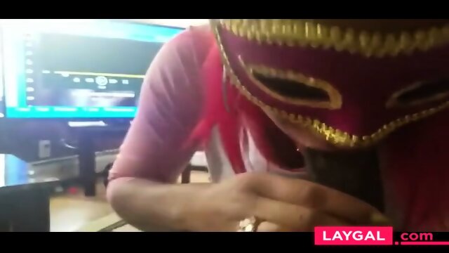 Masked Ebony Chick Swallow After Blowjob