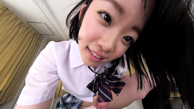 [A] Cute student laying hands on the teacher