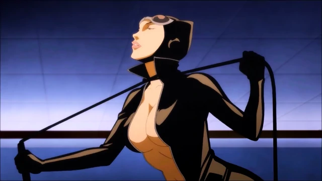 CATWOMAN STRIP CLUB whipping HOT DANCE - DC Batman Sexy stripper pole dancing, porn cartoon showing tits
