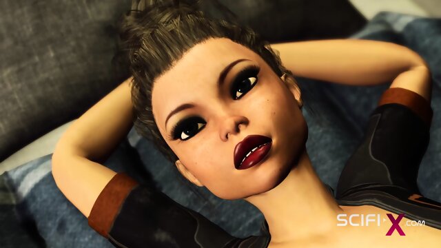 Cyber hunter fucks hard a sexy brunette in the sci-fi prison