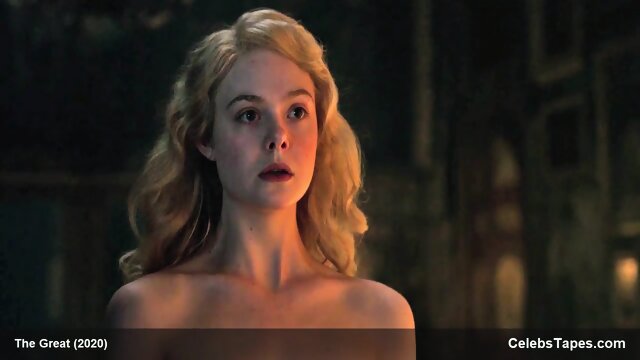 Elle Fanning watching hot video