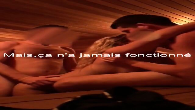 French slut gets double vaginal gangbang at Sauna