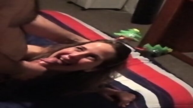 Christmas facial for blonde mexican