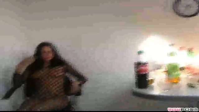 Black fishnet body suit