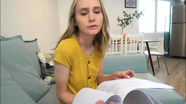 Desperate teen sucks repo man before riding