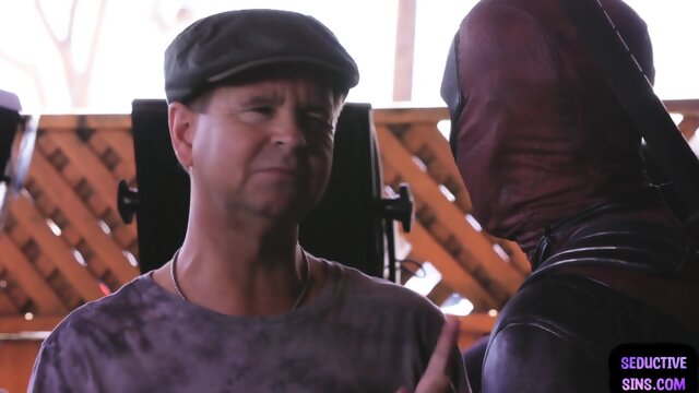 Cosplay MILF gives deepthroating and gagging for facial