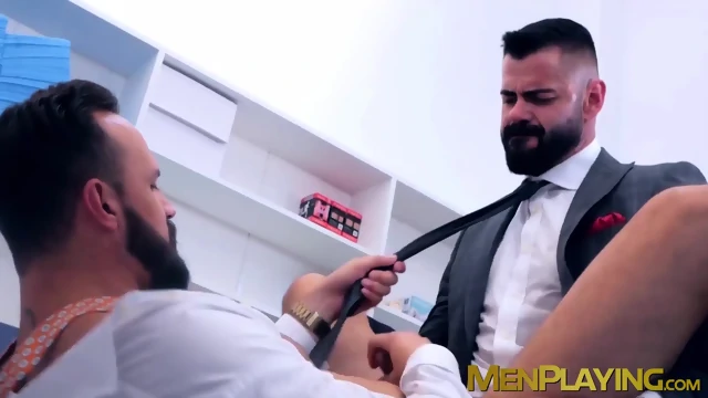 Classy doctor gives thorough anal examination to patient