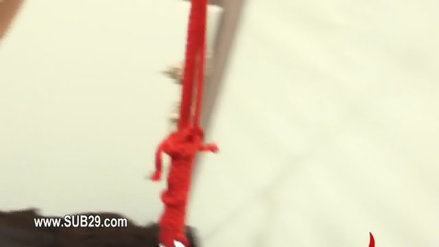 gentle BDSM anal action in gangbang