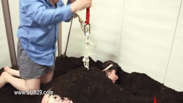 Extreme BDSM bottom action in gangbang