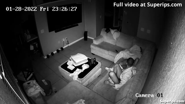 IPCAM – Black American couple fucks on the couch