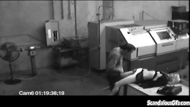Co workers masturbating in horny office warehouse