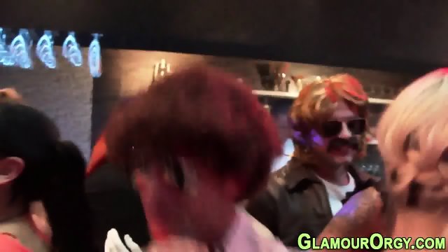 Glam party babe eaten out